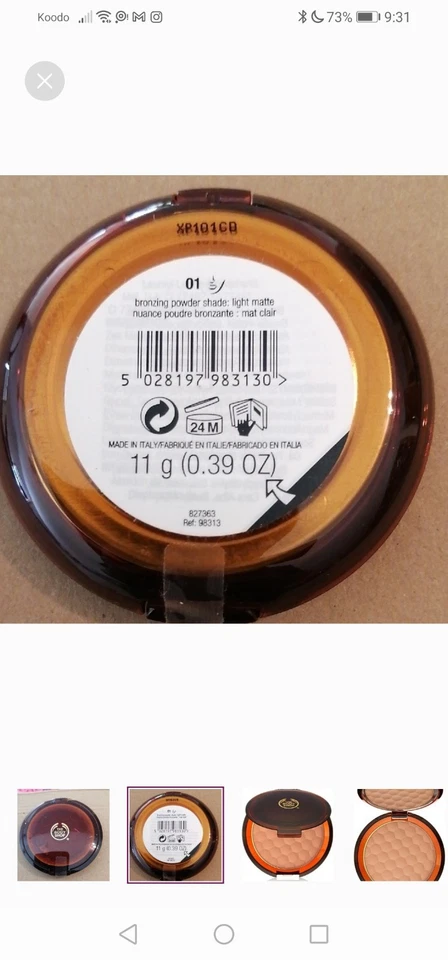 The BODY SHOP HONEY BRONZE COMPACT BRONZER #01 Disc. - Image 2 of 4