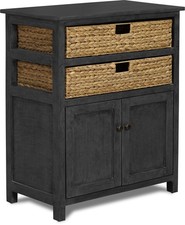 ClickDecor Nelson Storage Organizer with 2 Wicker Baskets, Kitchen, Living Ro...