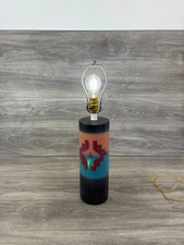 Vintage MCM Martz Marshall Studios Ceramic Pottery Tall Cylinder Lamp