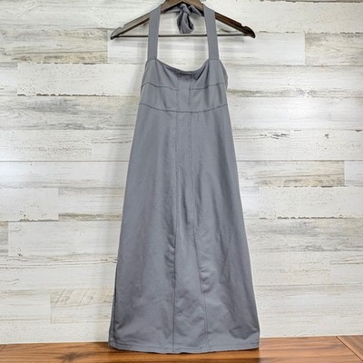 athleta sizzle halter dress Gray Sleeveless Casual Fitted Shelf Bra Size Small T 210425