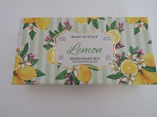 Made in Italy Lemon Hand Soap Set 3 Bars 5.3oz Each Luxury Gift Boxed New