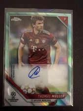 2021-22 Topps Chrome UCL Thomas Muller Müller Auto Aqua Refractor /199 CA-TM