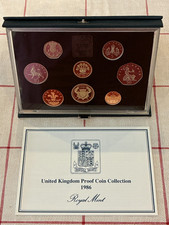 1986 UNITED KINGDOM ROYAL MINT 8 COIN PROOF SET - sealed/coa/outer box