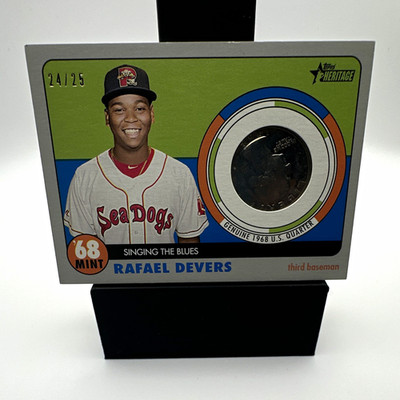 2017 Topps Heritage MiLB Rafael Devers 68M-RD Grey Quarter 1968 Mint /25