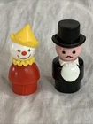 Vintage Fisher-Price Little People Circus Figures - Clown & Ringmaster Mustache