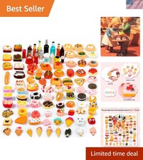 Colorful 100-Piece Mini Food and Drinks Set for Doll Kitchen Fun  Creativity