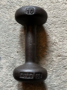VINTAGE  York US BunHead Dumbbell 10lb WEIGHT  Round Head Single Bun Heads