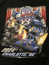 NHRA DRAG RACING OFFICAL 2024 ZMAX 4 WIDE NATIONALS blk  EVENT T SHIRT  SIZE XL