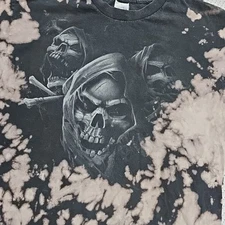 Vtg Tennessee River ODM Skulls Reaper T-Shirt Large Biker Grunge Black 2007