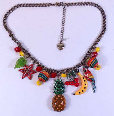 Betsey Johnson Fruit Tropical Banana Colorful Necklace