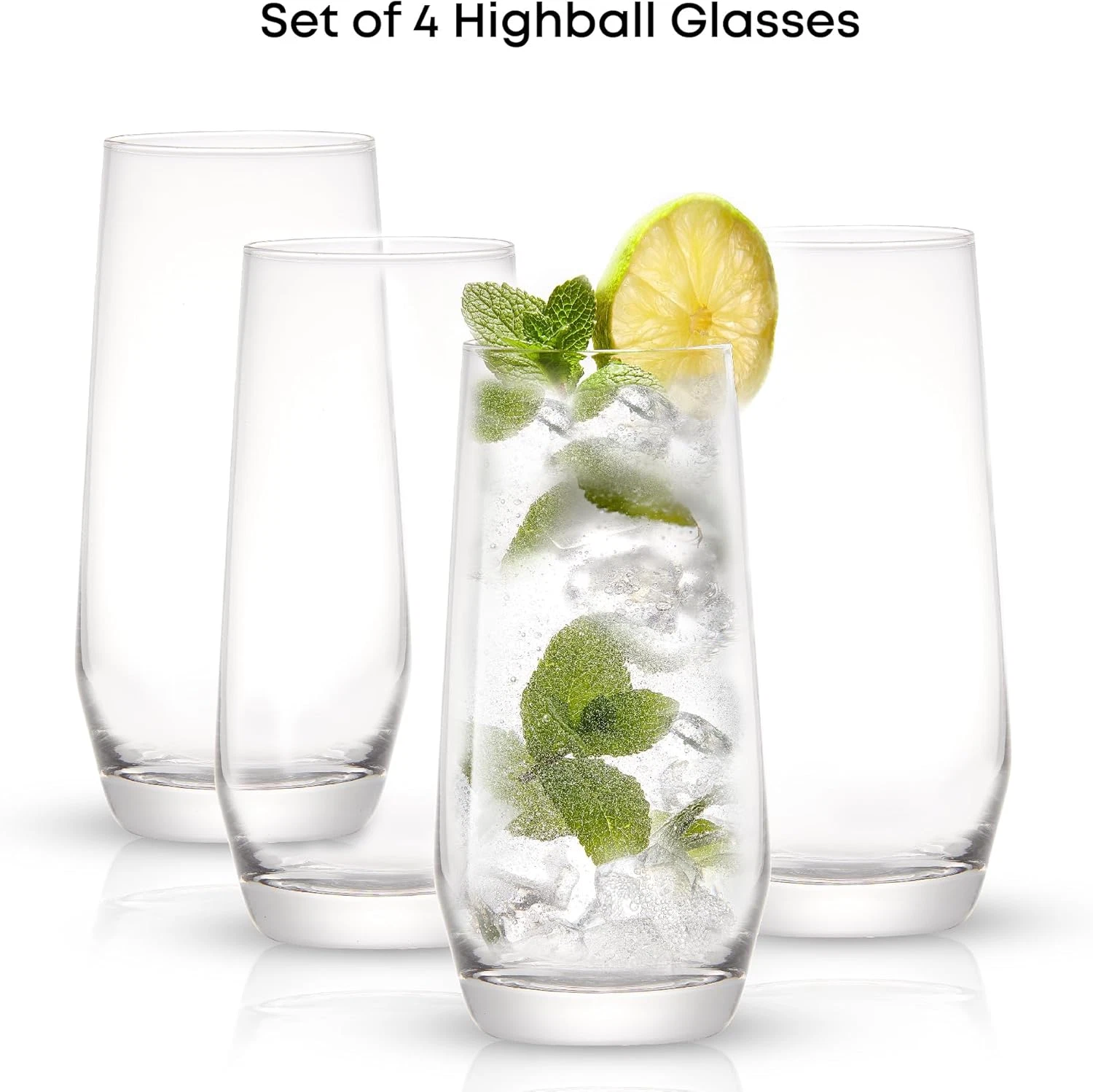 JoyJolt Gwen Highball Glasses - Thumbnail 4