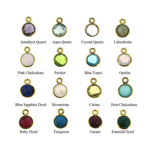 Sold Per 2 Pieces Gemstone Pendant-7mm Faceted Circle Shape-Tiny Circle Charm