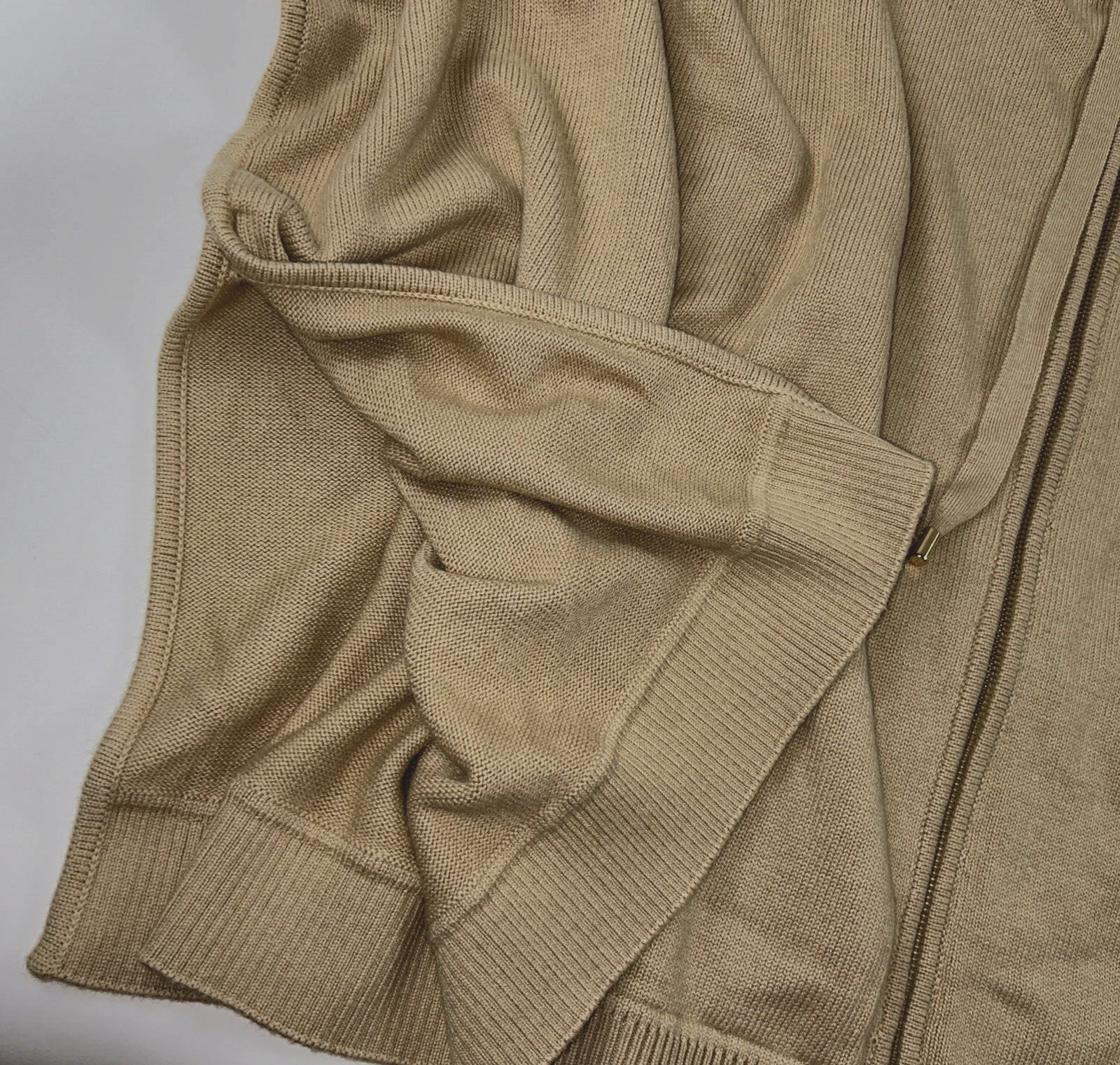 MICHAEL KORS taglia S M maglione donna cappuccio mantello kaki full zip NUOVO $295