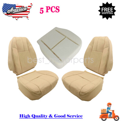 Fits Power Heated Seats Tan Leather Bottom Seat Cover For 2003-2007 Chevy Silverado Driver Side Seat Covers Silverado - Foto 3