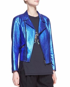 navy leather moto jacket