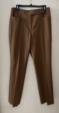 Carlisle Women Wool Blend Straight Dress Pants Size 10 Brown Lined