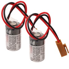 2 Pack ER3V/3.6V 1200mAh PLC Battery for Toshiba JZSP-BA01 CNC System with Plug
