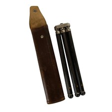 BKD Telescoping Travel Camera Tripod Case Stainless Steel Brass Legs Germany