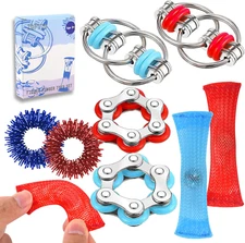 Marble Mesh Fidget Toys Set - 8 Pcs Sensory Anti-Stress Toys for Adults, Teens,