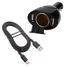 Power Cord 6ft Type-C Cable 2-Port USB Charger DC Socket for Cell Phones