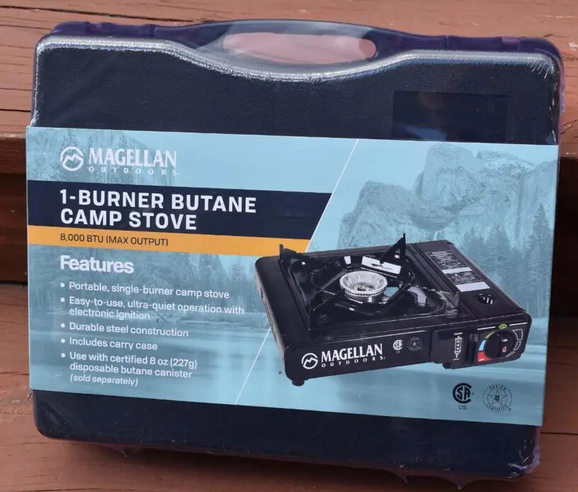 Magellan Outdoors 1-Burner Butane Camp Stove 160814 with Carry Case NWT
