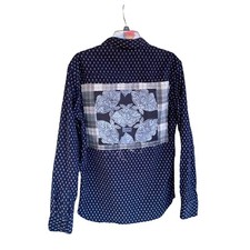 AllSaints Men's Size M Long Sleeve Shirt Pearl Snap - A patch at the back