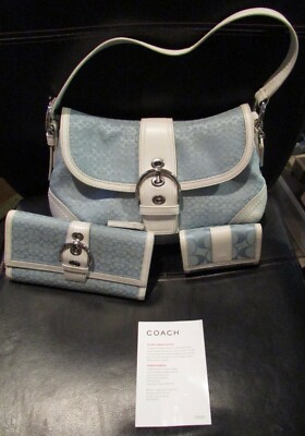 light blue coach wallet