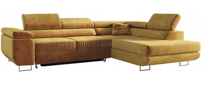 JMS-FURNITURE Corner Sofa ANTONY -___ yellow velvet __FAST DELIVERY _ DELIVERY TO Scotland !