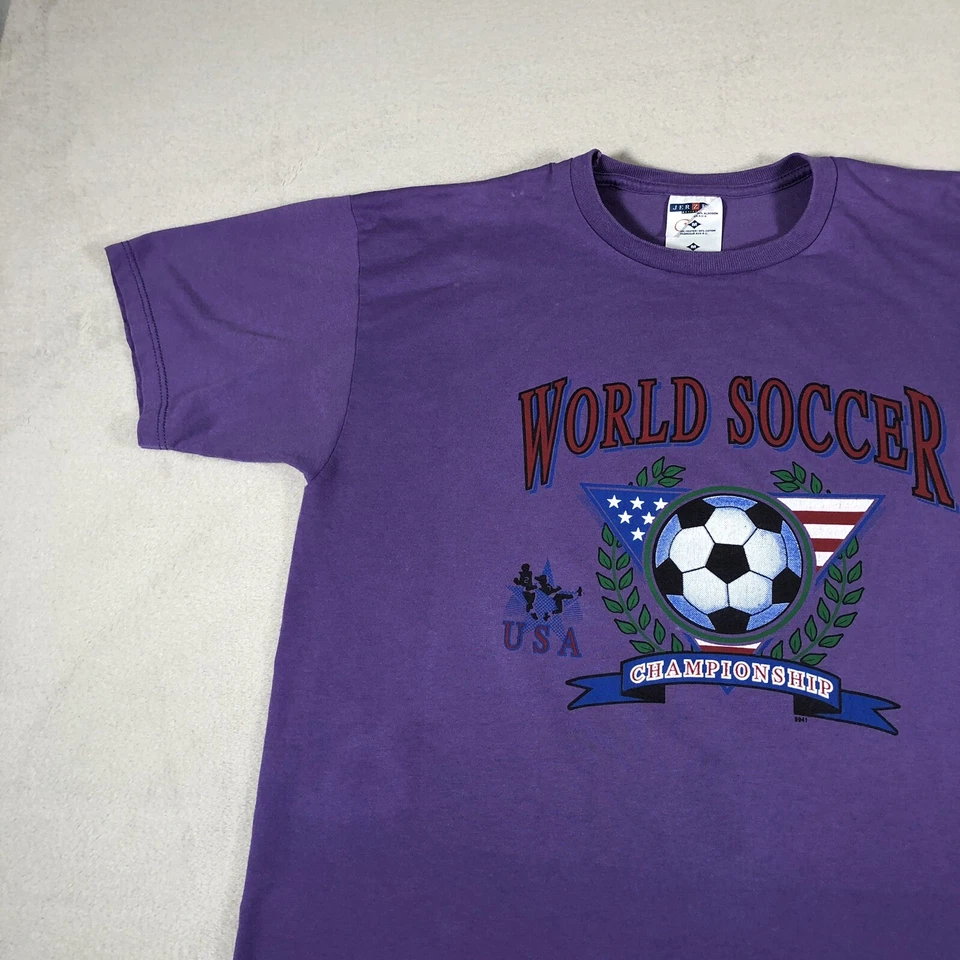 Camiseta de fútbol vintage de Estados Unidos para hombre mediana púrpura campeonato de equipos olímpicos años 90 U4S Foto 4 de 4