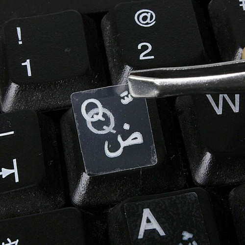 White Letter Arabic Layout Transparent Keyboard Sticker x B8S3 E3G7 19 V0V3 - Picture 5 of 12