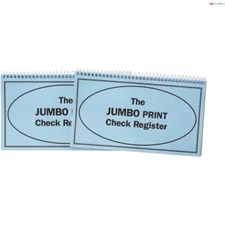Large Print Check Registers Paper Set of 2 Bold Easy Read Accounting Use