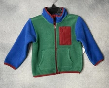 Tucker + Tate Baby Size 12M Colorblock Sherpa Zip Up Jacket Pockets Green Blue