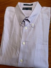 Paul Fredrick Finest Long Staple Cotton Purple Plaid Button Down 17.5-36