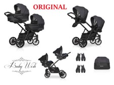RIKO TEAM TWIN BABY PRAM 3in1 CARRYCOTS + PUSHCHAIRS + CAR SEATS , FREE EXTRAS!
