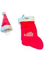 Cat Christmas stocking  Santa hat