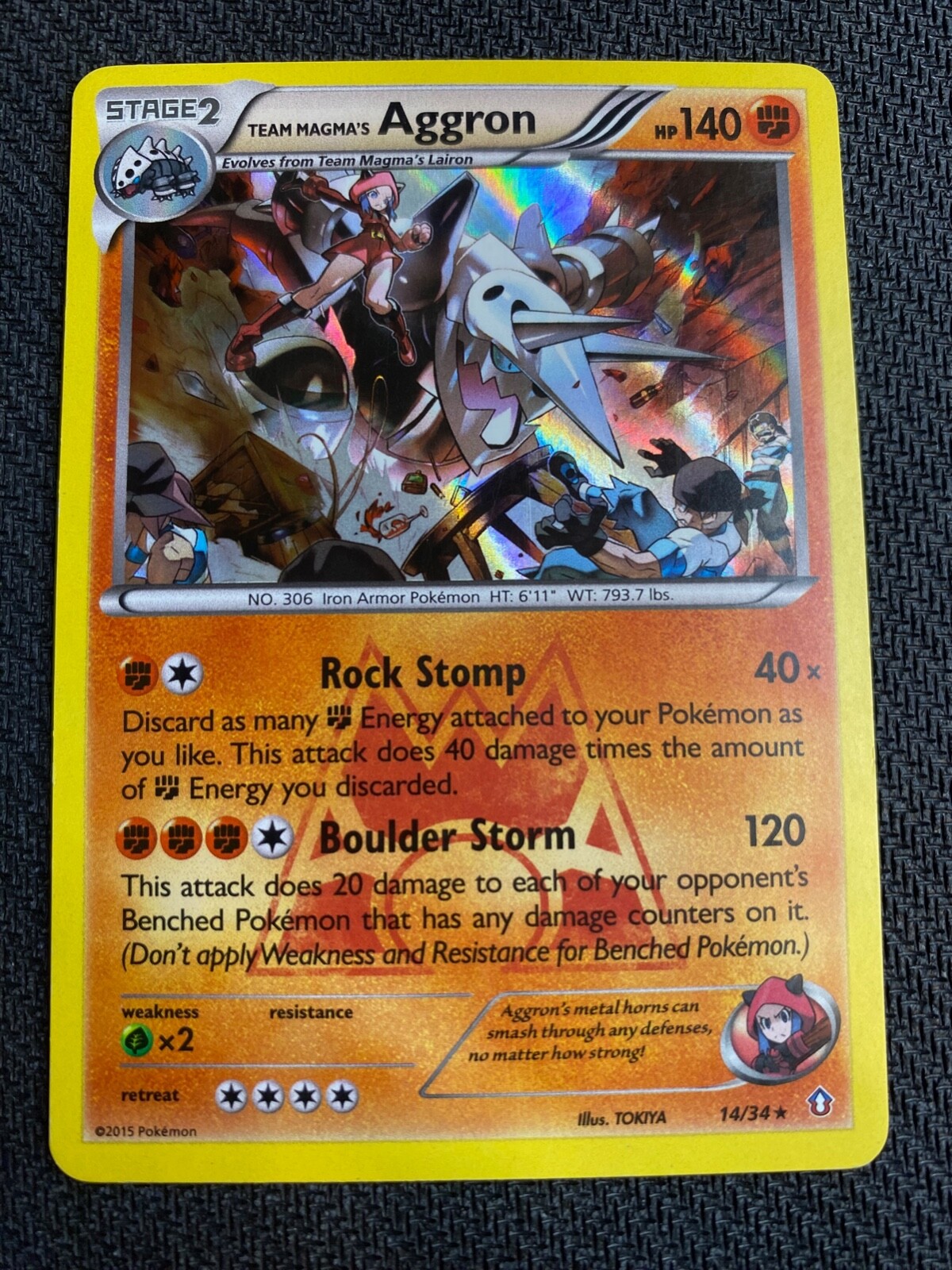 Team Magma's Aggron 14/34 - Double Crisis - Pokemon - Holo - NM