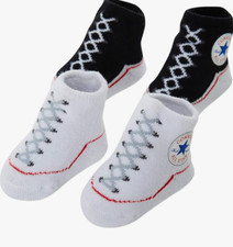 Converse Infant Baby Booties 2 Pack Black  White, 0-6 Months 