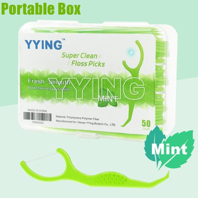 Dental Floss Picks Flosser Mint Flavor Teeth Stick Tooth Cleaning Portable Box