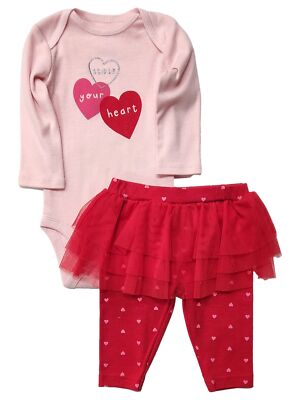 Carters Infant Girls Stole Your Heart Valentine Bodysuit Tutu Leggings 