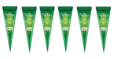 Neha Herbal Mehendi Cone Natural Mehendi ( 6 Cone) Free Shipping