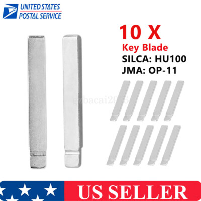 Flip Key Blank Uncut Blade High Security HU100 Replacement for GM (10 Pack)
