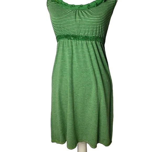 Mini Vestido Max Studio Verde Rayas Talla S Foto 2 de 4