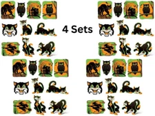 Wholesale Vintage Halloween Fluorescent Cutouts Lot of 4 Bulk Party Supplies