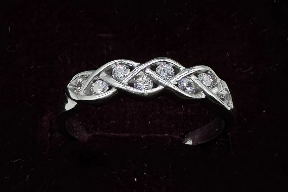 14k White Gold FN 0.24 Ct Round Cut Lab-Created Diamond Wedding Women's Ring - Image 2 of 4