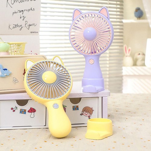 Cartone Animato Carino Pet Portatile Piccolo Ventilatore Ricarica USB Mini Ventilatore Portatile Casa S0C5 - Foto 12 di 21