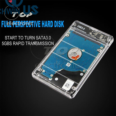 2.5  inch SATA USB 3.0 HDD Hard Drive External Enclosure SSD Disk Box Case Cover
