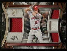 Mike Trout 2022 Topps Museum Collection Quad Game Used Jersey Bat /99 Angels
