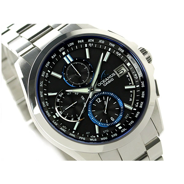 Casio Oceanus OCW-T2600-1AJF esfera negra titanio radio solar reloj para hombres Japón NUEVO