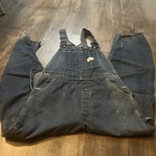 Vintage 60s Big Mac Denim Square Back Bib Overalls Workwear Distressed No Size