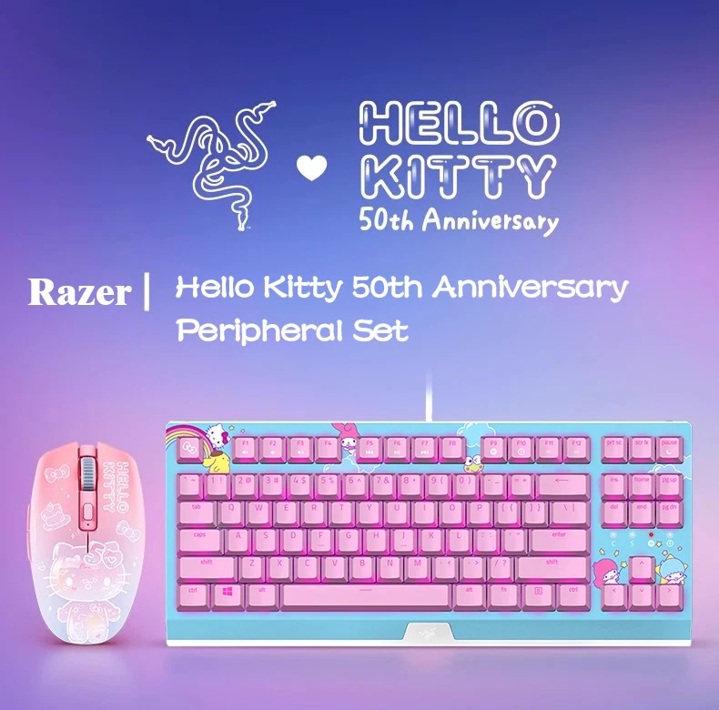 Razer x Sanrio Hello Kitty Blackwidow TKL Mechanical + Mouse Combo - Image 2 of 4
